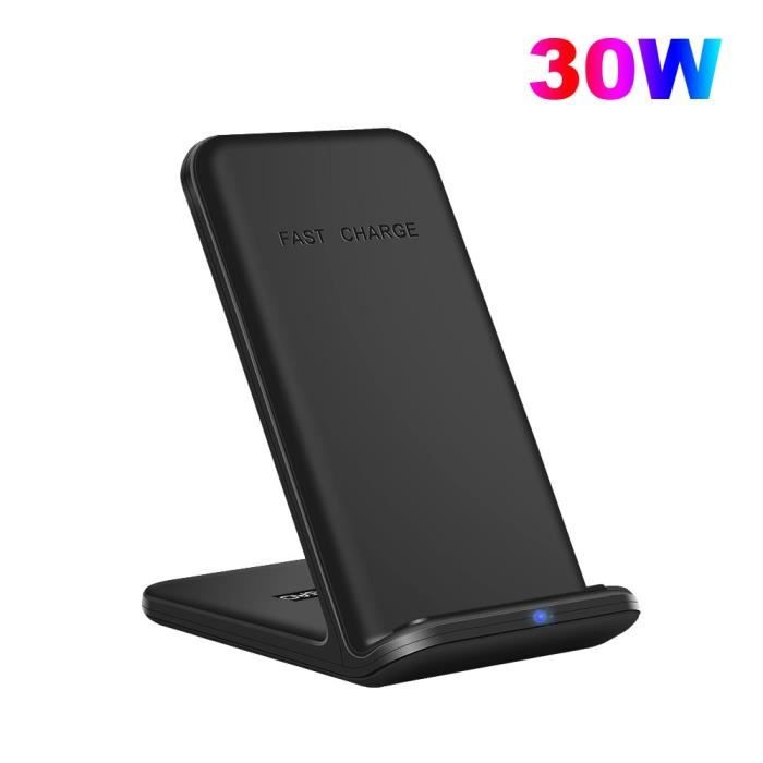 30W - support de chargeur sans fil Qi , station de Charge rapide de Type C à Induction pour iPhone 12 11 XS X