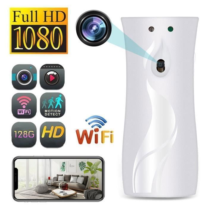 Forme D'humidificateur Caméra Espion WiFi Surveillance De Bébé Détection De Mouvement Caméra De Sécurité HD 1080P - Blanc