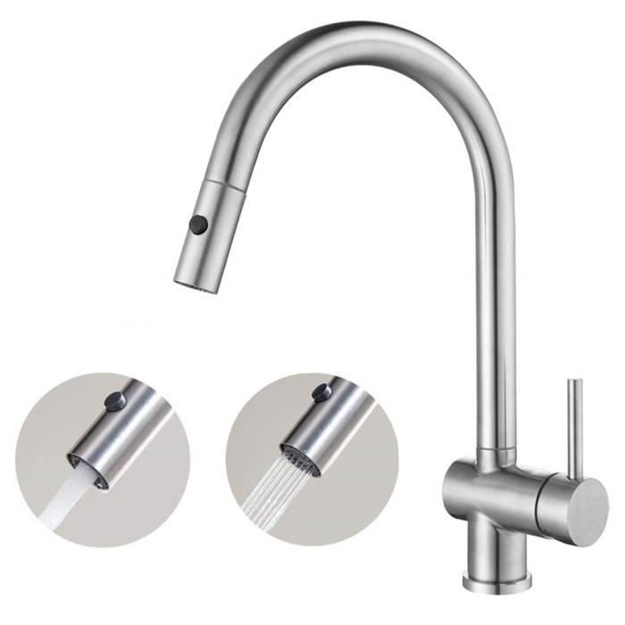 Onece Robinet De Cuisine Extractible Avec 2 Jets Douchette