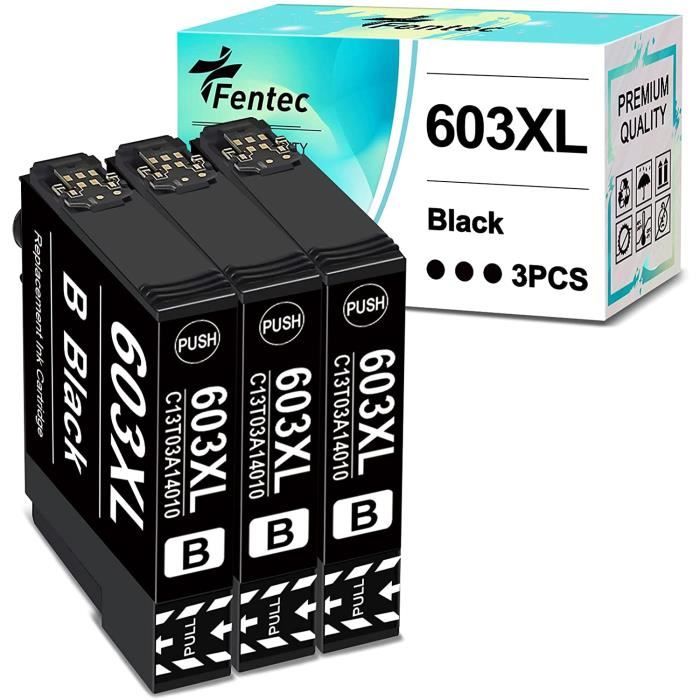 3 PK Fentec 603XL Noir Cartouche d'encre pour Epson 603 Noir