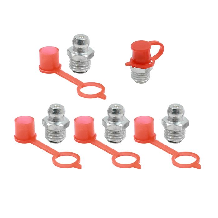 Lot De 10 Raccords Graisseurs Coudés 90° M6 - Laiton Avec Bouchons Anti-poussière, Pour Entretien Mécanique