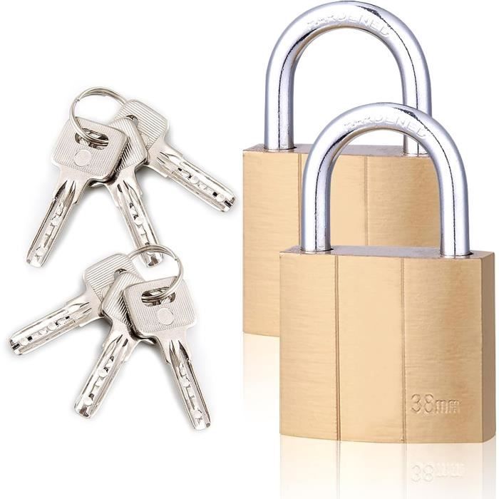 Lot De 4 Cadenas De Voyage À Clés En Laiton Massif Approuvé Par La Tsa