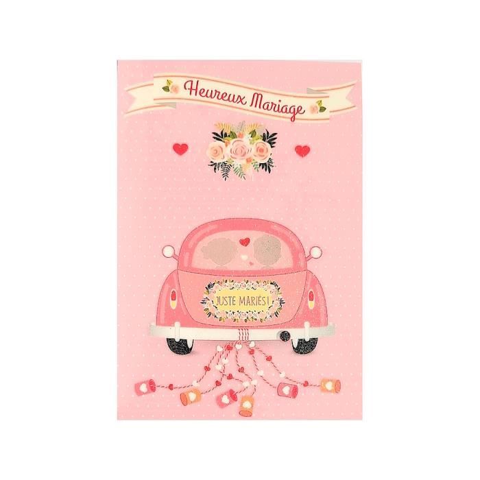 Carte de voeux mariage heureux mariage juste maries cdiscount