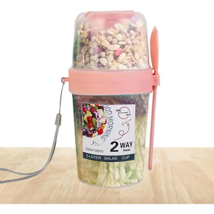 Lot 4 Bocaux Verre Hermétiques 500 Ml Colorés – Parfaits Overnight Oats, Yaourts, Salades, Confitures