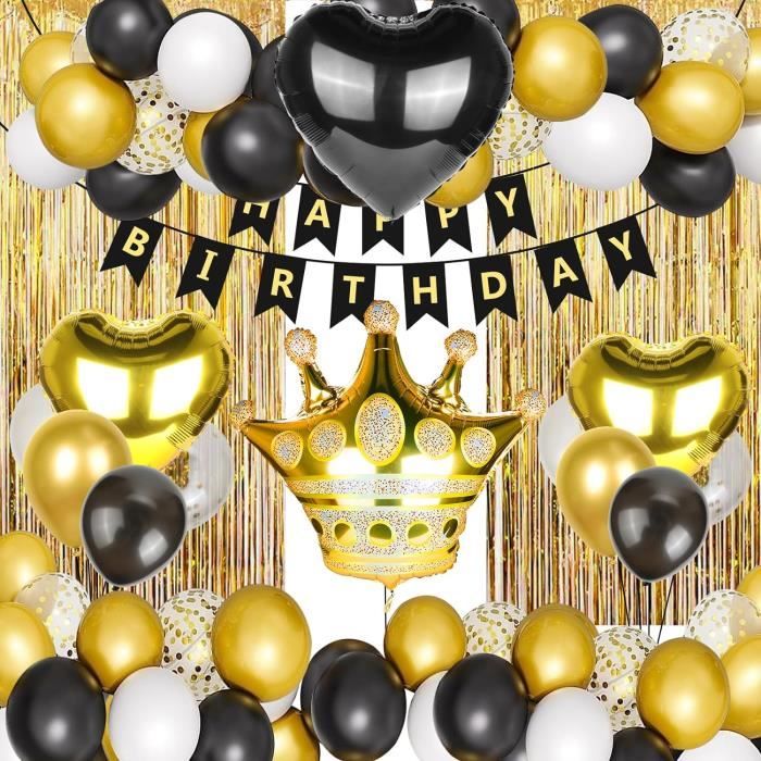 Kit De Ballons Anniversaire Noir Et Blanc – 31 Pièces – 12 Pouces Avec Bannière Happy Birthday – Décoration Fête élégante