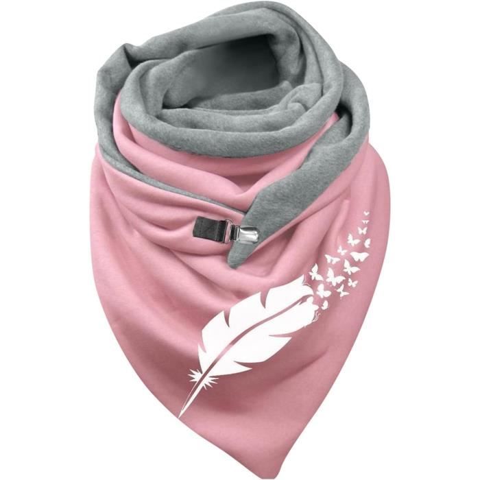 Echarpe Femme Gris - Foulard Triangle Chic Avec Boutons - Hiver Chaud 1#grey - Prêt-à