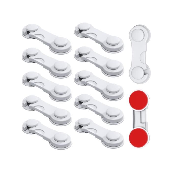 Bloque-portes Placard Sécurité Enfant – Lot De 4 – Adhésif Puissant, Sans Perçage – Protection Domestique