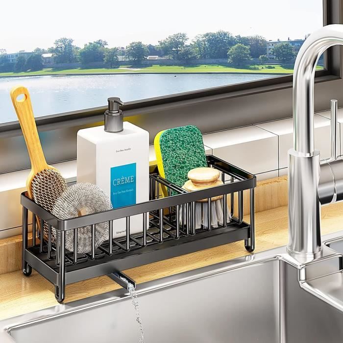 Sink Caddy Organisateur d'évier de Cuisine - Organisateurs d'évier en Acier Inoxydable 304