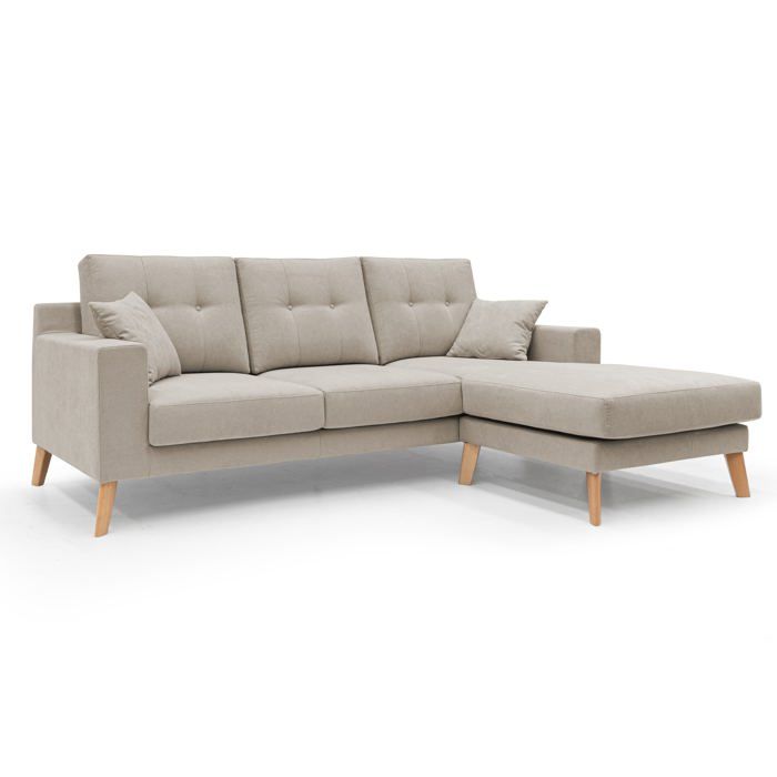 Danish Canapé dangle moderne reversible en tissu doux imperméable T02 237 cm beige Danish Canapé dangle moderne reversible en tissu doux imperméable T02 237 cm beige