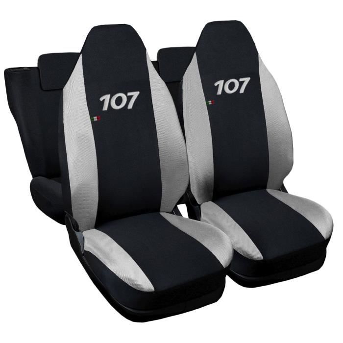Lupex Shop Housses de siège auto compatibles pour 107 Noir Gris Clair