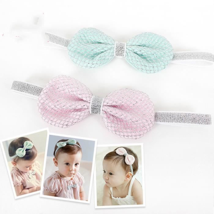 2 Pieces Lot Bandeau Bebe Fille Noeud Papillon Couleur Rose Et Verte Claire Cdiscount Au Quotidien