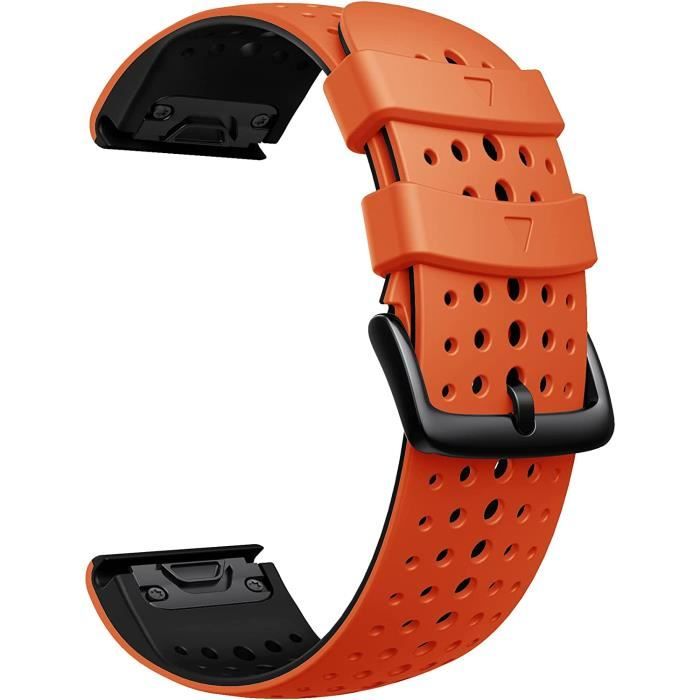 Bracelet pour montre connectée Garmin Fenix 6 22mm Silicone Smart Watch de  remplacement Rouge