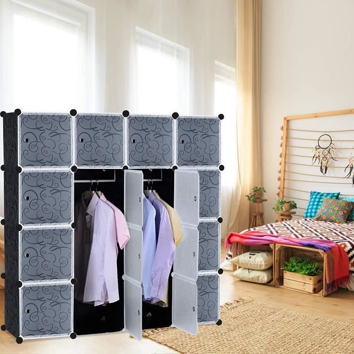 Armoire de rangement pliable sans vis avec porte, bibliothèque