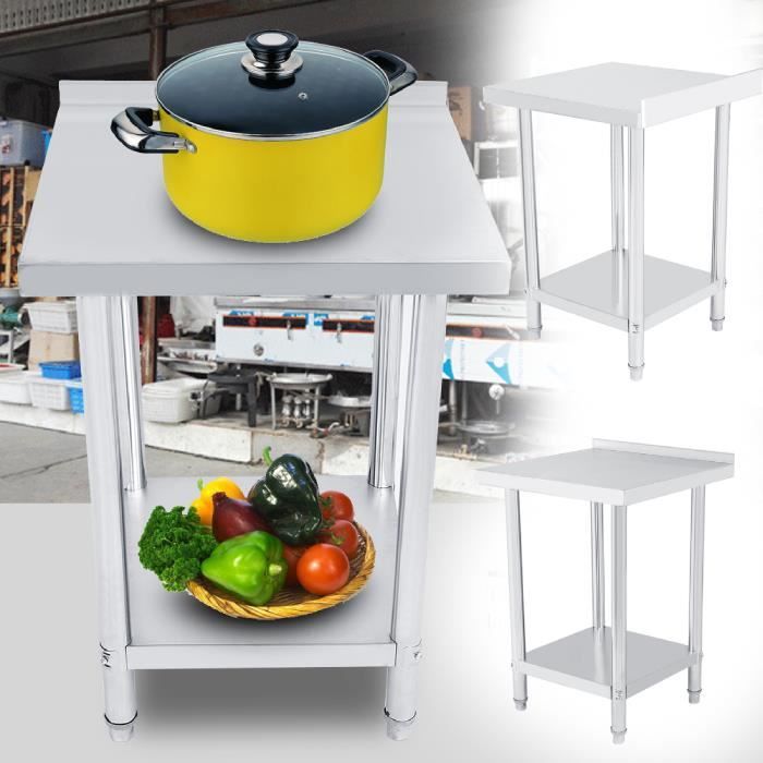 table inox plan de travail 2m x 0 70 cdiscount