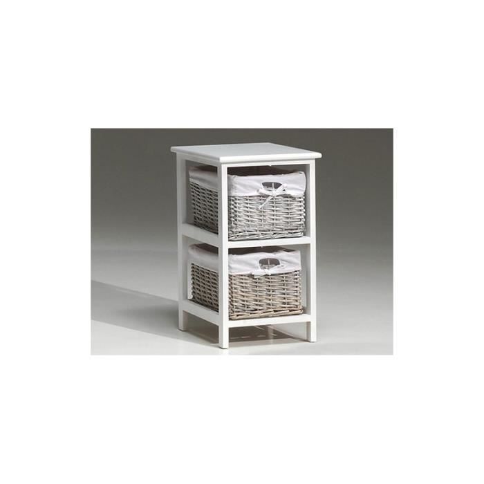 Meuble De Rangement Avec Paniers En Osier Buko Blanc Gris Ou