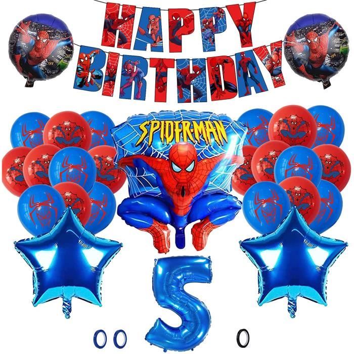 Decoration Anniversaire Spiderman Set,Ballon Spiderman Anniversaire