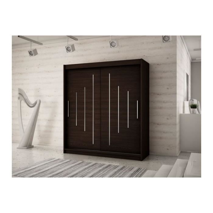 Meuble CRDIS Armoire dressing GAMME YORK WENGE / WENGE référence DRE57YORK027 Cdiscount Maison