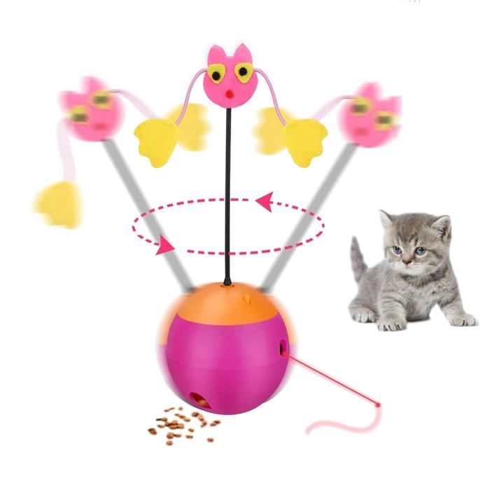 Culbuto Jouet Pour Chat Jouet Laser Chat Distributeur Nourriture Chat Distributeur Croquettes Pour Chiens Chat Rouge