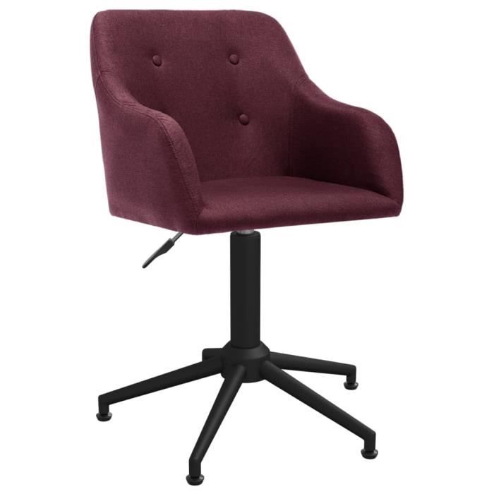 360 degrés fauteuil de bureau mmf - chic chaise pivotante de bureau - violet tissu,53x51,5x(77-89)cm fr4811