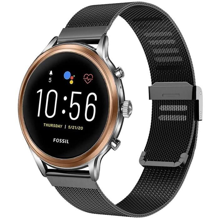 Kobmand Bracelet Pour Fossil Women's Gen 4 Q Venture HR-Fossil Women's Gen  3 Q Venture,Bracelet de Montre en Acier Inoxydable T[478] , - Achat/vente  montre - Cdiscount