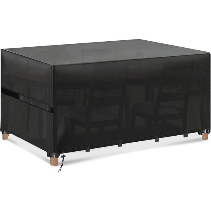 Housse De Protection 500D Pour Table De Jardin 245x120x74cm - HBCOLLECTION Grise | Imperméable Et Respirante