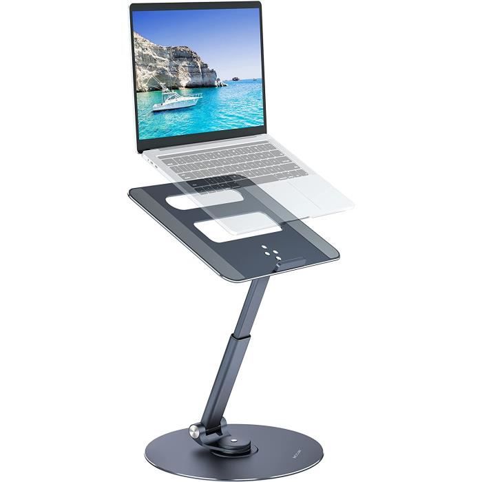 Support pivotant réglable pour ordinateur portable, support ergonomique  rotatif à 360° en aluminium pour ordinateur portable, support pour tablette  et