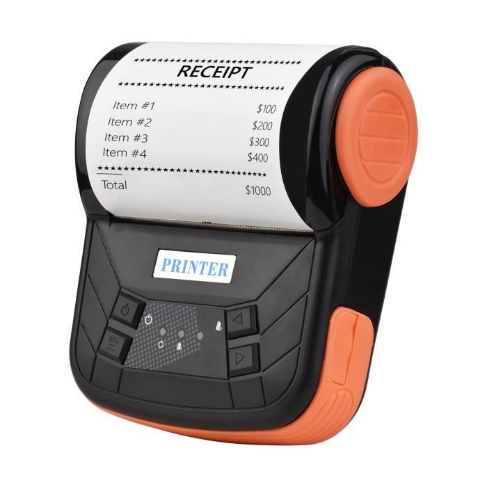 Imprimante Thermique Bluetooth pour reçus, imprimante Portable sans Fil  pour Tickets de Caisse, Impression de Tickets de Poche pour Windows, iOS
