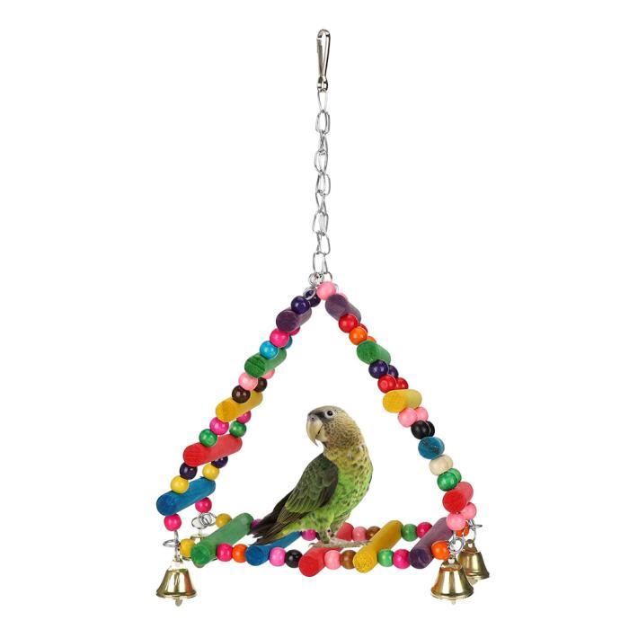 jouet de morsure d'oiseau inoffensif triangle, balançoire d'oiseau en bois, échelle d'escalade oiseaux perroquets animaux pour