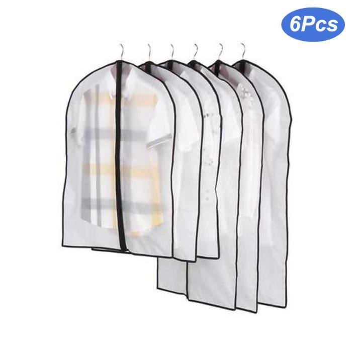 6PCS Waterproof Housse de Protection Sac de Rangement Transparent pour Vêtements 