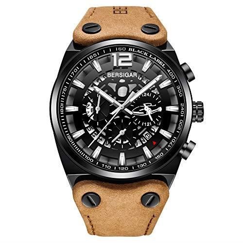 BERSIGAR De Luxe pour Homme Sport Militaire Cadran Noir Squelette