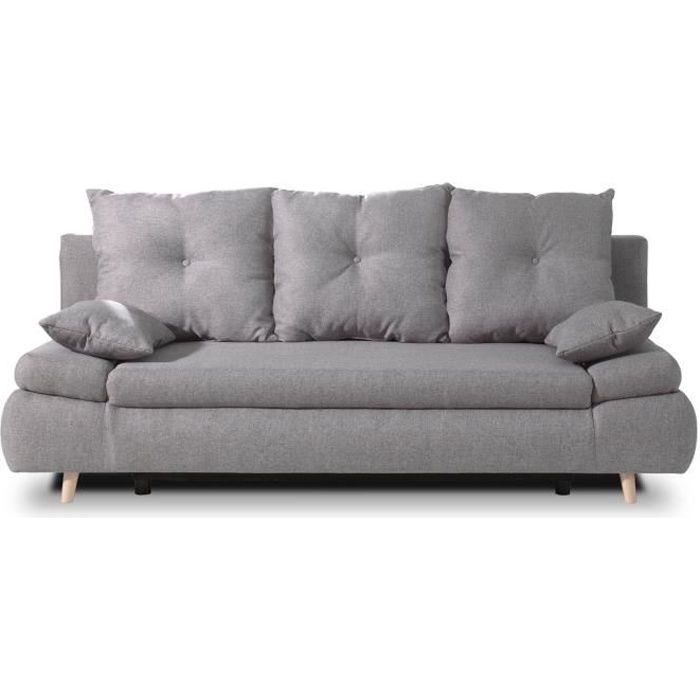 Lars Canape Droit 3 Places Convertible Avec Coffre De Rangement Style Scandinave Couleur Gris Clair Achat Vente Canape Sofa Divan Soldes Cdiscount