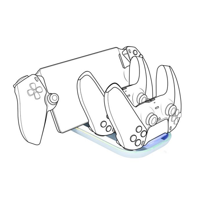 Triple chargeur BigBen pour console Playstation Portal et manettes DualSense PS5