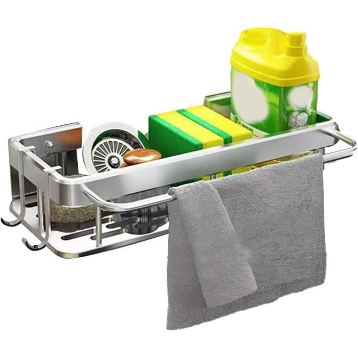 1pcs Support Éponge 2-en-1 Pour Cuisine, Organiseur D'Évier Sans Trou Support Pour Eponge Brosse Et Vaisselle Prise Evier Noir 96424800