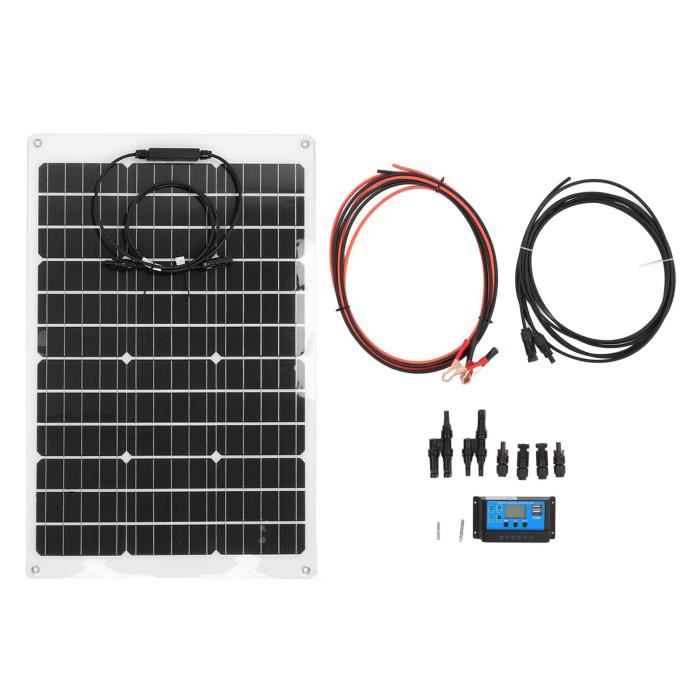 Kit de Panneaux Solaires 10 W 18 V, Contrôleur de Charge Solaire, Module Photovoltaïque en Polysilicium avec Contrôleur de Charge - Bricolage