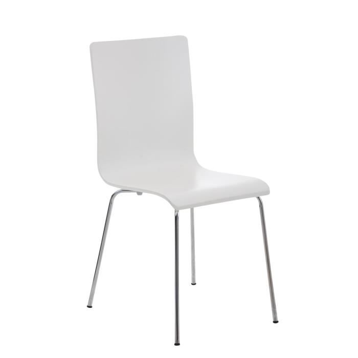 Chaise en bois avec piètement en métal PEPE - CLP - Blanc - Contemporain - Design - Cuisine