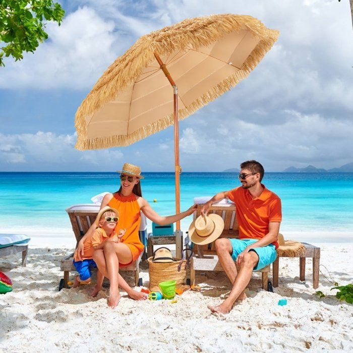 WOLTU Parasol De Jardin Extérieur, 2x1,2m, Parasol Plage, Parasol