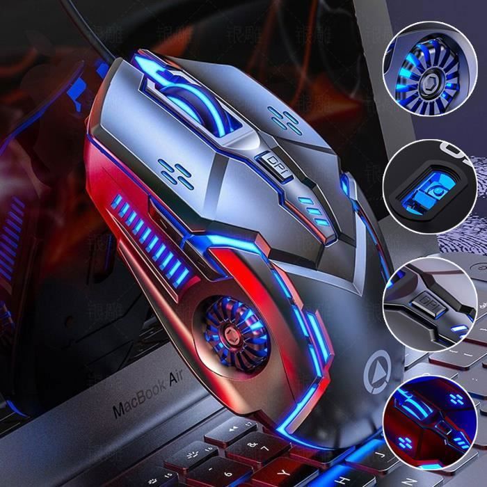 Souris gaming – 4 Niveaux DPI – 7 Couleurs RGB – Design ergonomique – Filaire – 6 Boutons