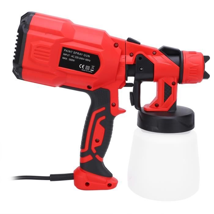 Pulvérisateur de peinture électrique 550 W - PRUMYA - 4 buses en cuivre - 3 motifs - Rouge - Bricolage
