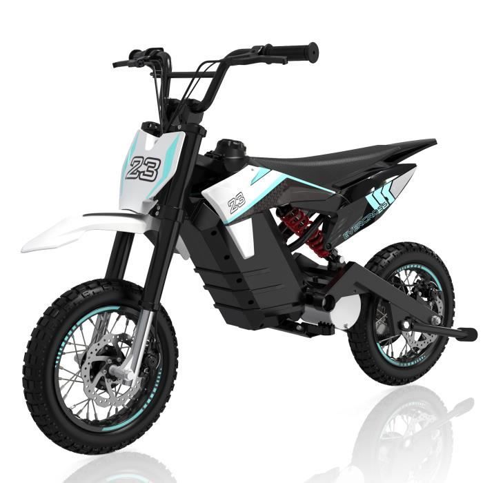 EVERCROSS EV65M Motocross Électrique pour Enfants 15+ Ans 800W 25KM-H 3 Niveaux de Vitesse, Pneu 14\