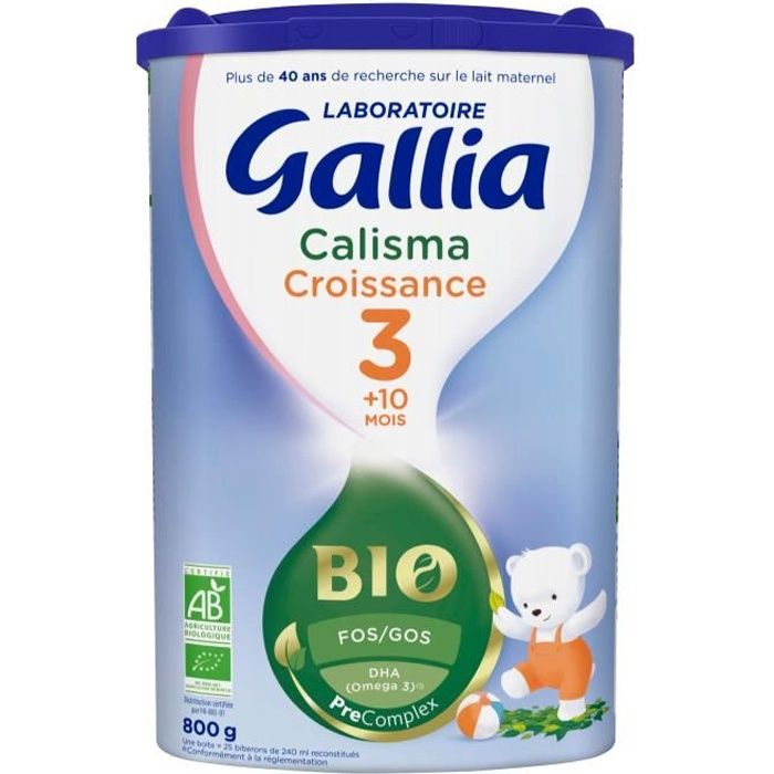Lait Bébé BIO Croissance Calisma 3, dès 12 mois, 1,2kg