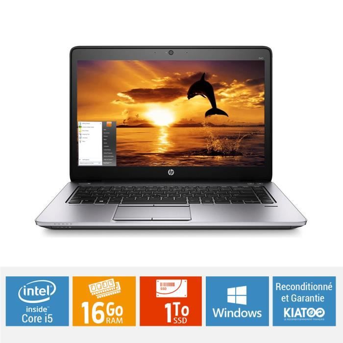 ORDINATEUR PORTABLE HP ELITEBOOK 840 G2 CORE I5 16 GO RAM 1 To SSD DISQUE DUR - Hewlett packard