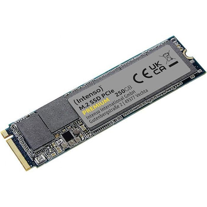 INTENSO - Premium - SSD Interne - 250 Go - NVMe M.2 PCIe Gen 3x4 - Vitesse de lecture jusquà 2 100 Mo/s