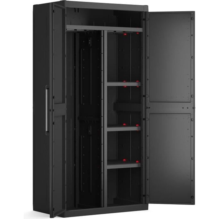 KETER Armoire de rangement DETROIT XL 2 portes 4 étagères dont 2