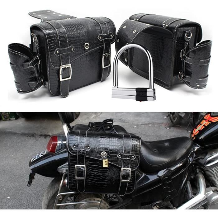 Sacoche Cavaliere Et En Cuir Pour Moto - Paire Sacoches Latérales Pu  Imperméable Siège Arrière Voyage Sac - Cdiscount Auto