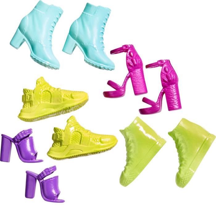 Barbie Shoe Pack HBV29 Ensemble de chaussures talons baskets