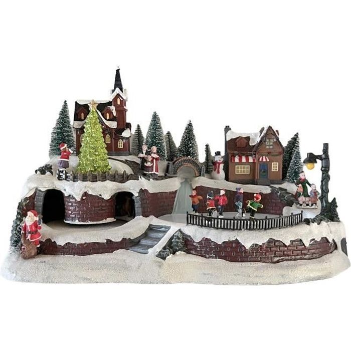 Scène de Noël en plein air illustration d'une maison de Noël avec Scène de Noël en plein air illustration d'une maison de Noël avec