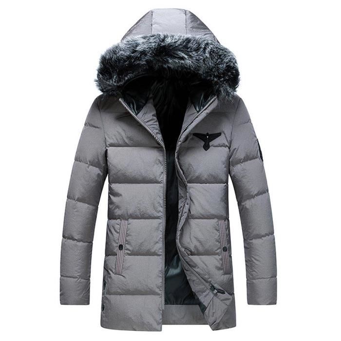 parka grise homme