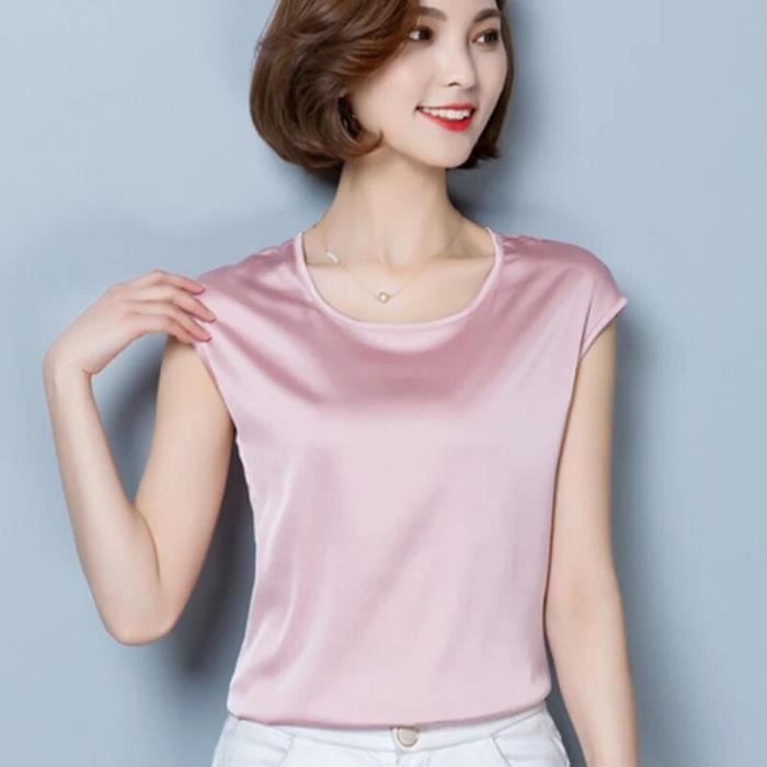 Chemisier D'Été En Lin Grande Taille Femme - Manches Courtes Élégant Motif Floral Ample Coton Lin - Col Rond Boutons