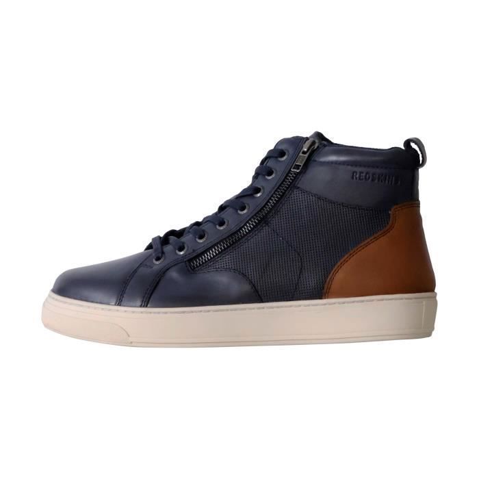 Redskins Basket Montante Cuir Redskins Billon - Marine Cognan - Homme - À Lacets/Zip - Confort exceptionnel