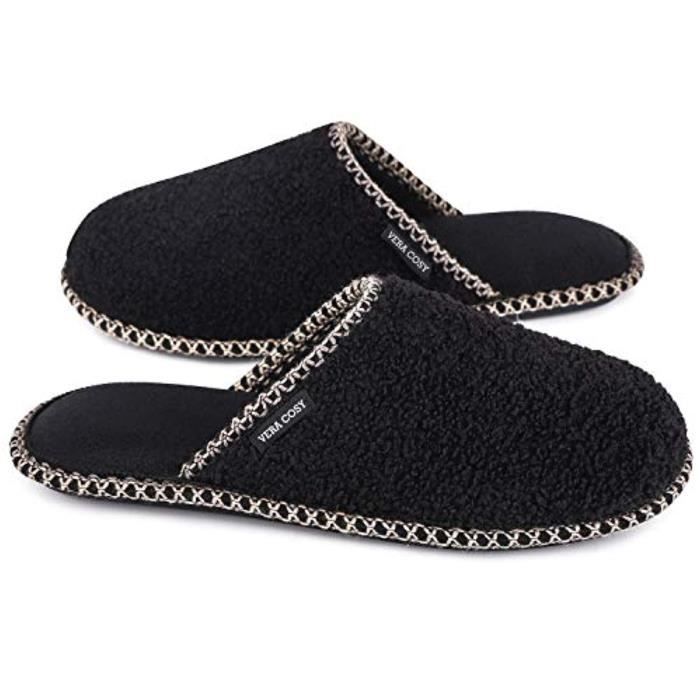 VeraCosy Chaussons femme en fausse fourrure avec mousse à mémoire de forme 